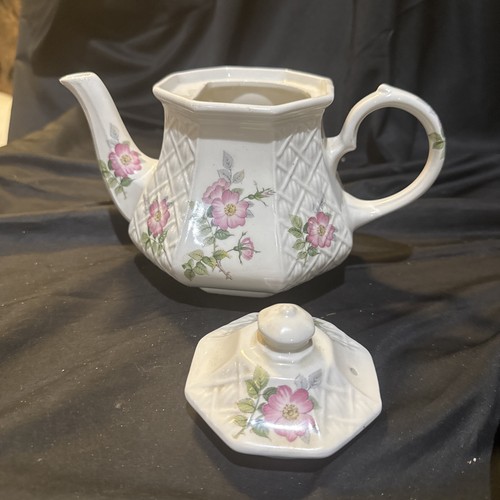 vintage sadler england teapot Octagon Pink Wild Rose 6 1/2x9 1/2 In - Picture 11 of 13
