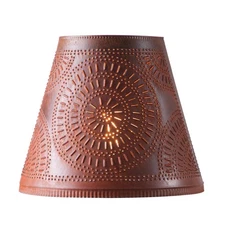 Irvins Country Tinware 14-Inch Fireside Shade with Chisel in Rustic Tin