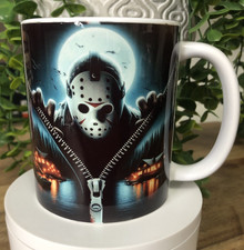 Jason Voorhees Mug, horror mug, horror fan gift, horror kitchen, friday 13th