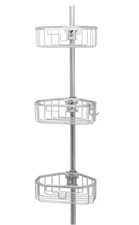 Zenna Home Tension Pole Corner Rust Resistant Shower Caddy in Satin Chrome