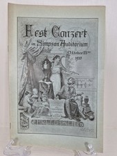 Hest Conzert im Simpson Auditorium Official Program Los Angeles California 1910