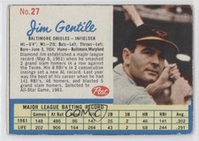 1962 Post Jim Gentile (Home: Baltimore) #27 0s4