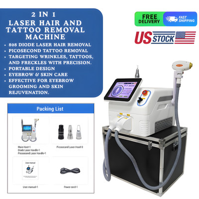 2in1 808 Diode Laser Hair & Picosecond Tattoo Removal Machine Yag 755 808 1064
