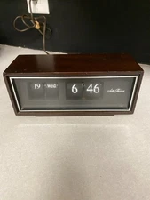 VTG Seth Thomas Speed Read Day Date Flip Clock Model 821 MCM Tested Works