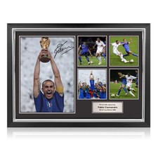 Fabio Cannavaro Signed Italy Football Photo Presentation. Deluxe Silver
