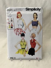 Simplicity 8645 Retro 1950s Vintage Tops Halt...