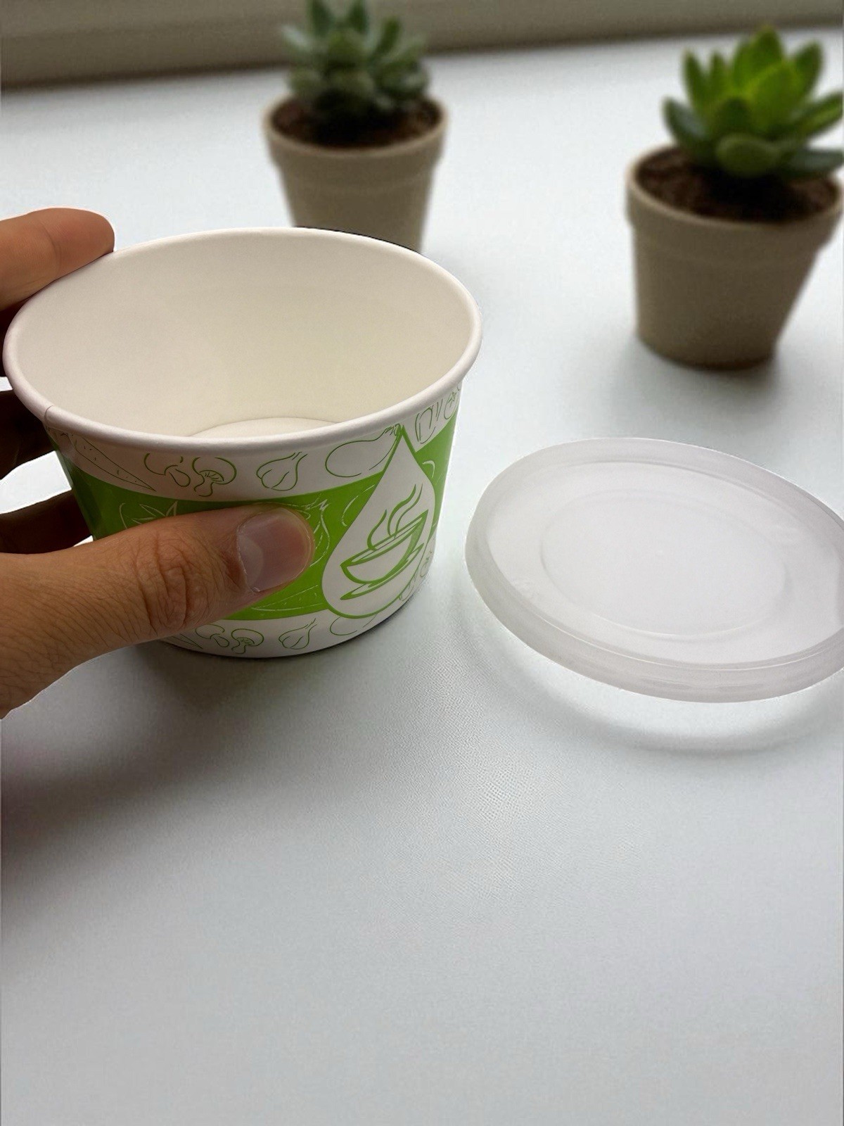 100 Stück Einweg-Suppenschalen mit Deckel – 350 ml – Umweltfreundlich & Stabil