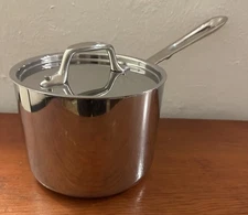 Tri-Ply Stainless-Steel Saucepan, Size 2 Qt. , New, By All-Clad D3