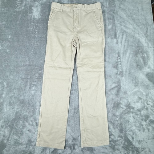 Old Navy Straight Chino Khaki Tan Pants Built In Flex Uniform Youth Boys 14 Slim