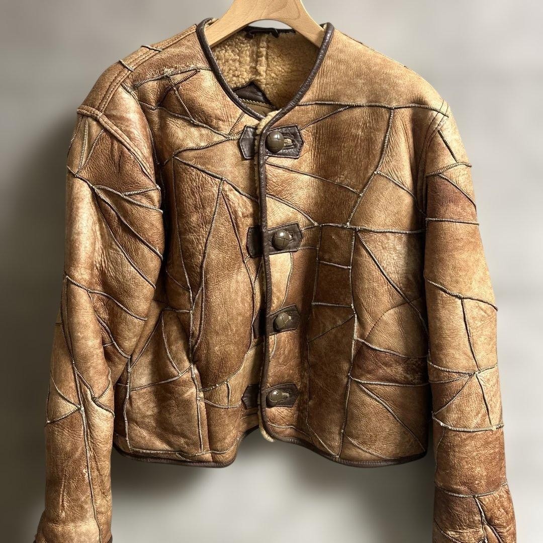 USED HAI SPORTING GEAR LEATHER PATCHWORK JACKET G… - image 1