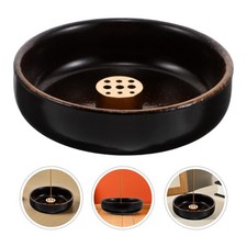 Incense Burner Bowl With Brass Burner - 9-Hole Ceramic Vintage Japanese Incense