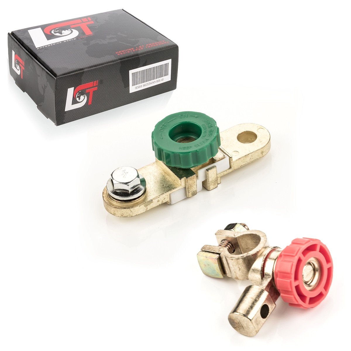 2x Car Battery Disconnect Switch Isolator with Round Knob Red Green for KIA Car