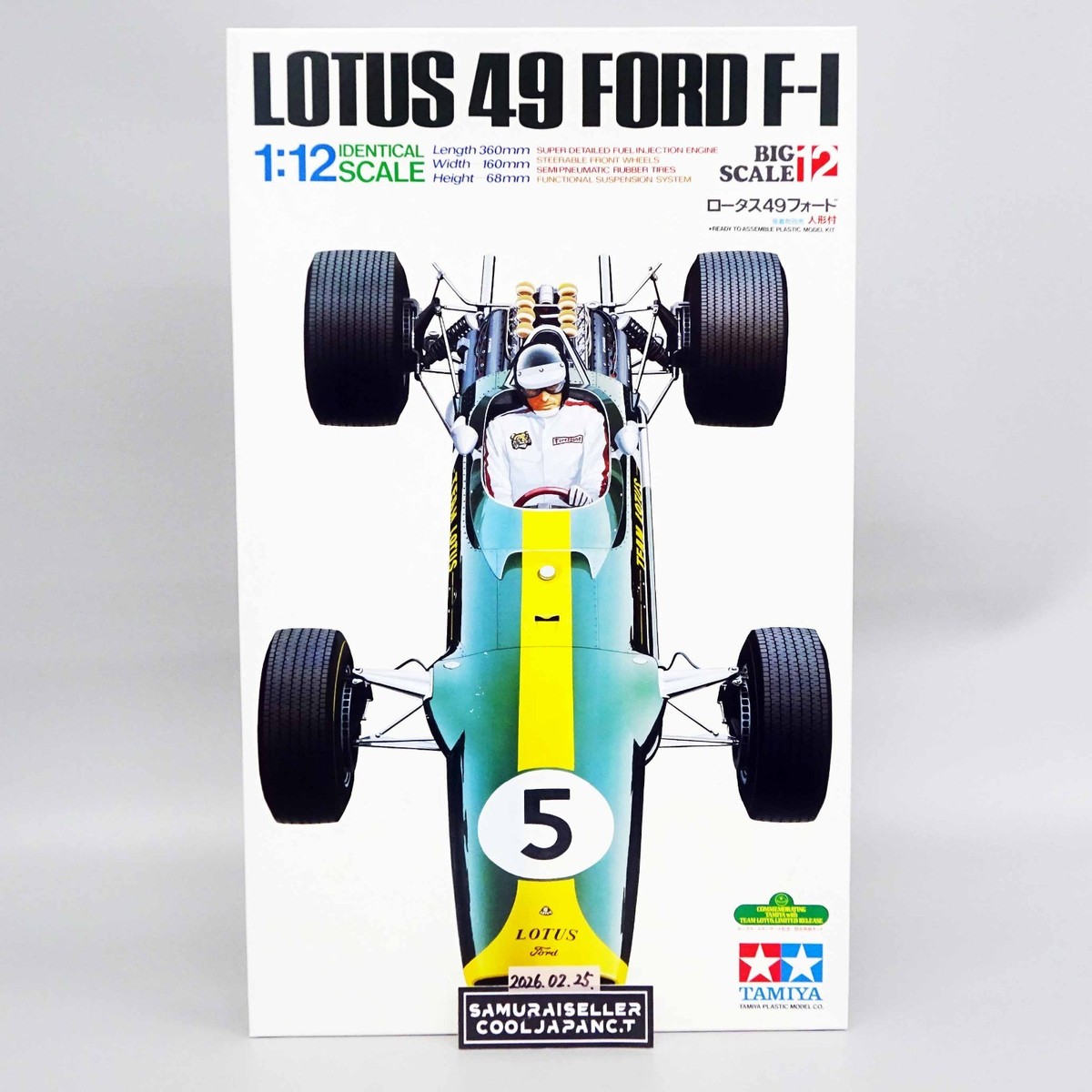 TAMIYA 1/12 Lotus 49 Ford F-1 Big Scale Series No.12 Plastic Model