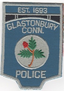 Glastonbury (Connecticut) Police Patch,  light blue,  FREE shipping