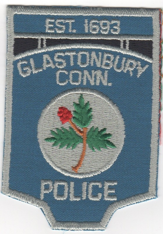 Glastonbury (Connecticut) Police Patch,  light blue,  FREE shipping