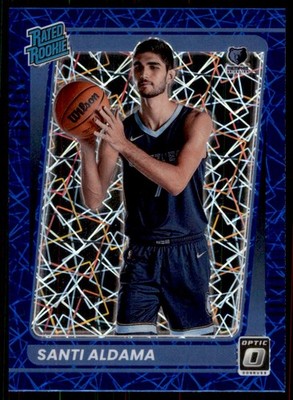 2021-22 Panini Donruss Optic Blue Velocity Santi Aldama RC Memphis Grizzlies