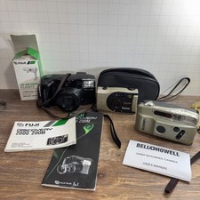 Lot Of 3 Point And Shoot Film Cameras Fuji Disc, Vivitar  Bell Howell Untested