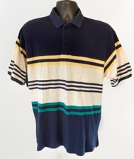 Men's Vtg 90's Eddie Bauer Outdoor Outfitters Short Sleeve Stripe Polo Shirt L