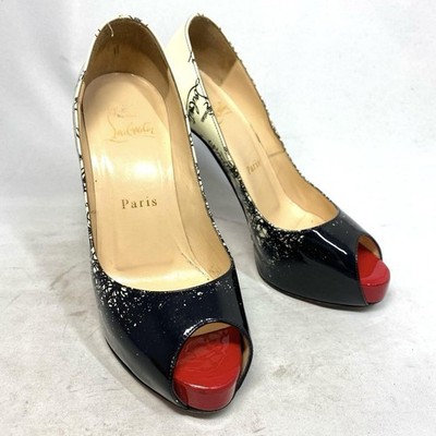 Christian Louboutin Red Sole Open Toe Patent Leather Heels