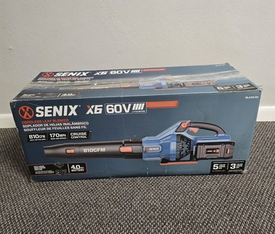 SENIX 60-volt 810-CFM 170-MPH Battery Handheld Leaf Blower 4 Ah Battery Included