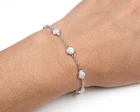 925 Solid Sterling Silver Ethiopian Opal Bracelet -7.2 Inch