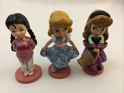 Disney Animator Collection Young Princess Mulan Cinderella 3'' Figures 3pc LotB