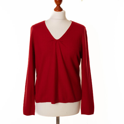 Damen TALBOTS Petites Rot 100% Kaschmir Pullover Größe L  12266