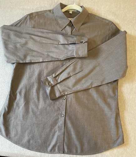 Pendleton Shirt Women 12 Gray Button Up Authentic Lightweight Retro Classic - Picture 4 of 8