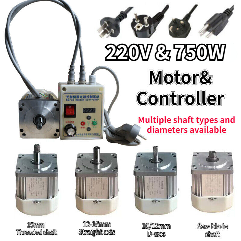 220V Switch Brushless Motor Driver Face Mount 750W Servo Motor &Controller New