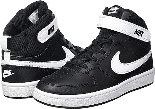 Little Kid's Nike Court Borough Mid 2 Black/White (CD7783 010) | eBay