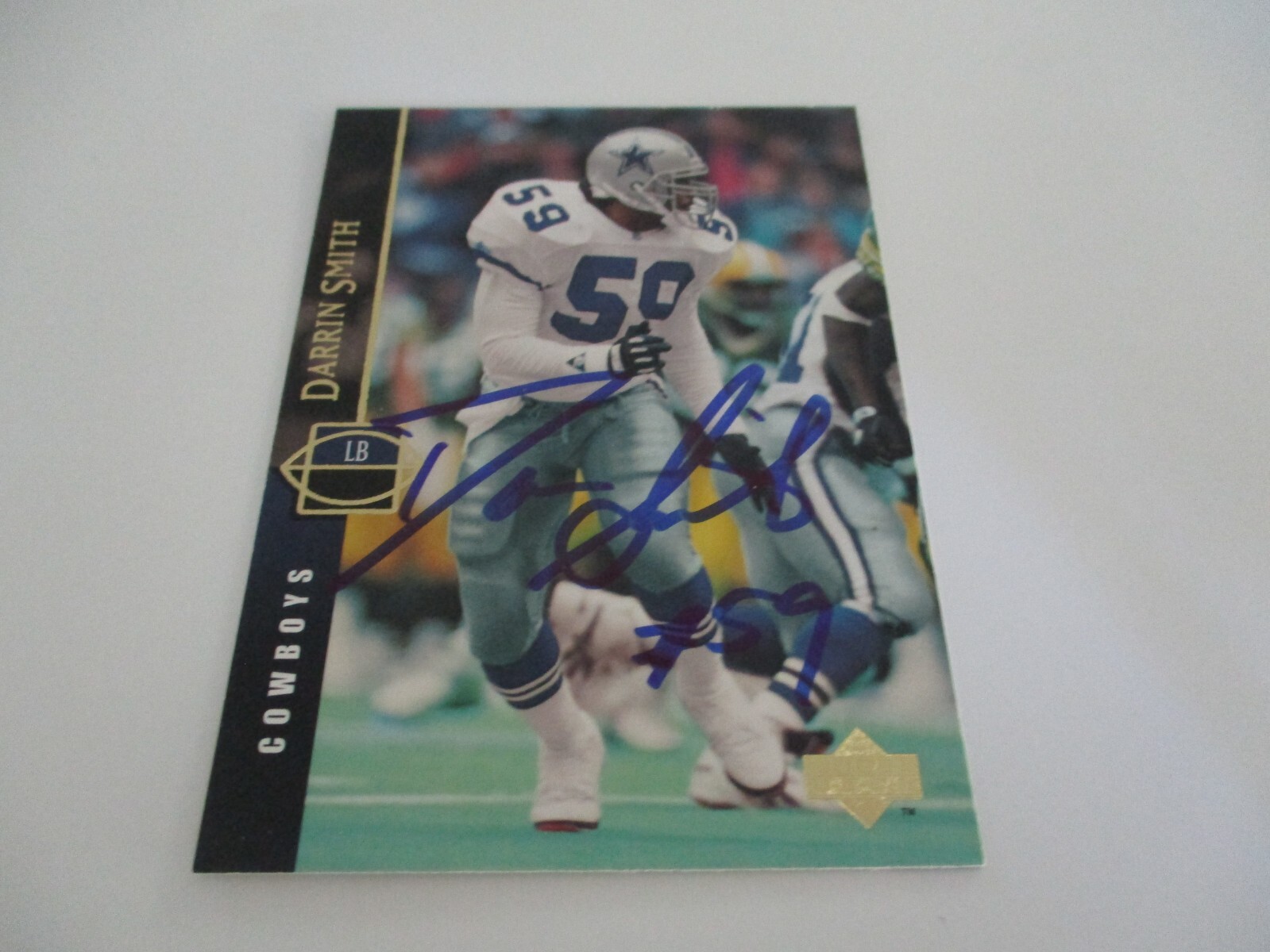 DARRIN SMITH 1994 UPPER DECK NFL FOOTBALL SIGNED CARD #67 COWBOYS IP
