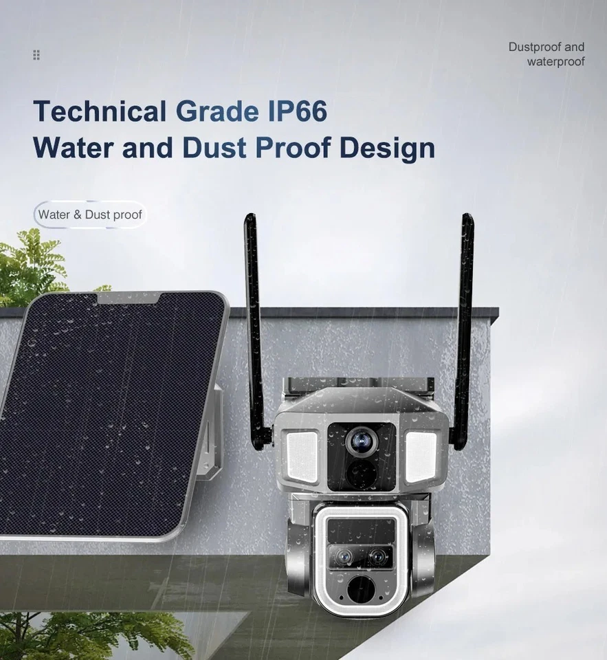 12MP 6K 10X Zoom Dual Screen Solar Camera Outdoor 4G/Wi-Fi CCTV Cam - Image 2 of 4