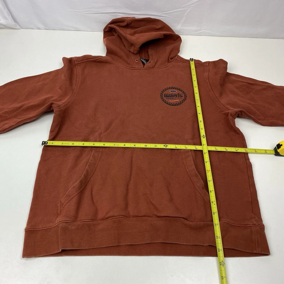 Мужская толстовка с капюшоном Hurley маленький оранжевый карман клетчатая - Изображение 2 из 4