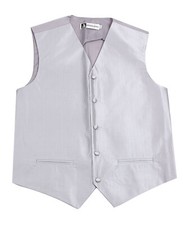 Men's Textured Solid Silver Tone on Tone Tuxedo Vest Formals Waistcoat Prom