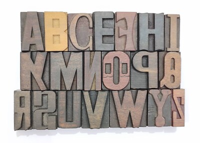 Single Vintage Letterpress Different Letter Style Select Any of your Choice