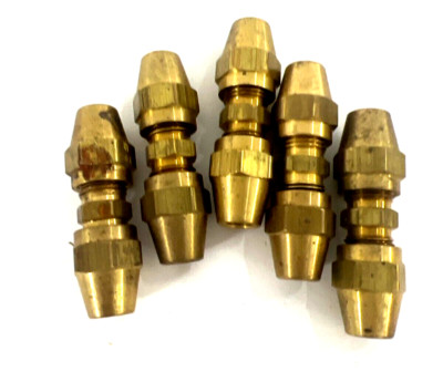 UNBRANDED 1/4'' X 1/4'' BRASS COMPRESSION AIR BRAKE FITTING LOT 0F 5