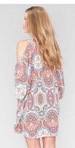 Show Me Your MuMu Ladies Peta Boo Colorful Open Shoulder Tunic Top Brand New-M - Picture 4 of 5