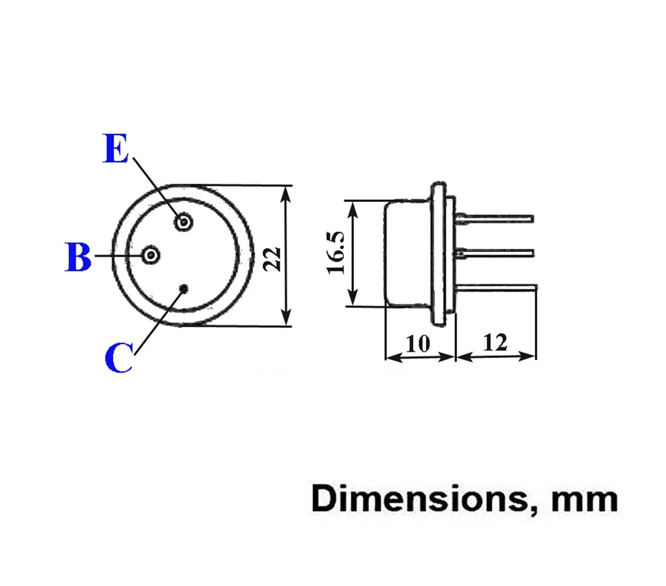 10pcs Germanium Power Transistor PNP 6W 75V 1T905A GT905A AUY10 2N3732 USSR NOS - Image 2 of 3