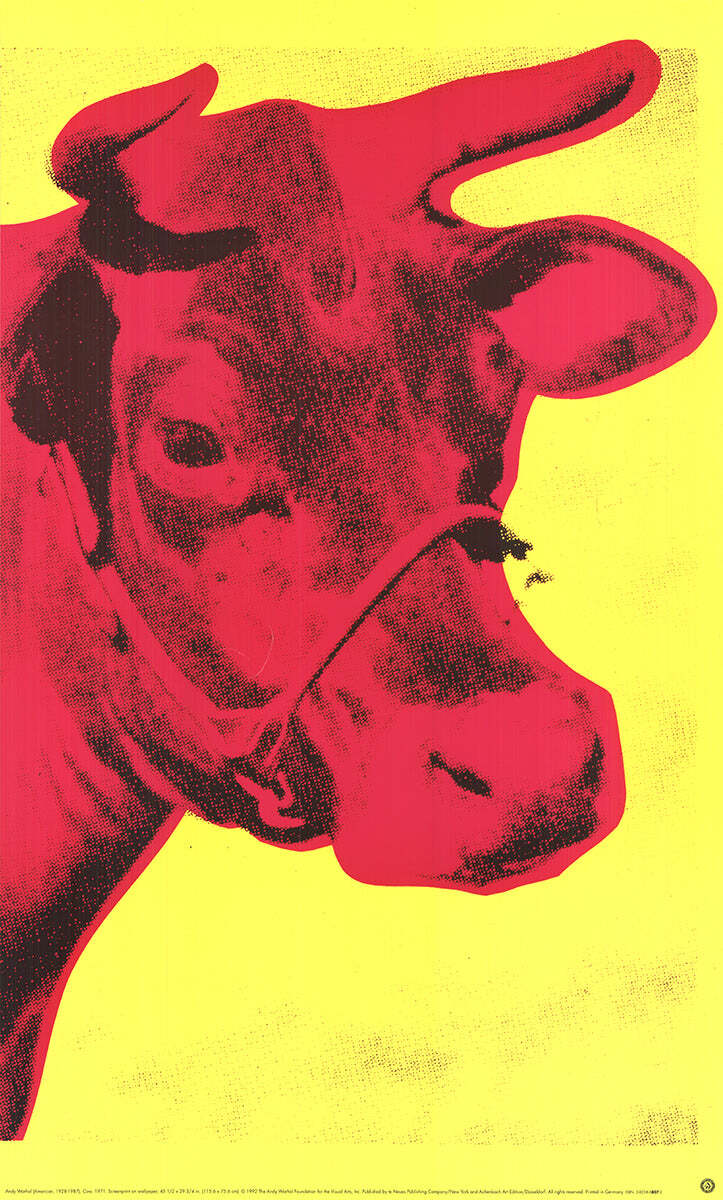 ANDY WARHOL Cow Pink on Yellow, 1966 (small) 33.5