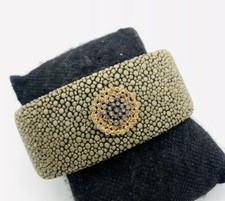 Ferraccia Ann Garrett 18k Gold Black Diamond Stingray Cuff Bracelet Fine Jewelry