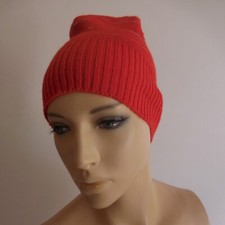 Rote Damen M&uuml;tze GM SOCKE Sport Reine Wolle Made in Italy Vintage 20.Jh. N4406
