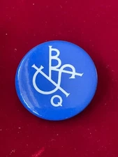 BKS Q Small Blue Pinback Button No Information Of Origin Meaning 1.25"
