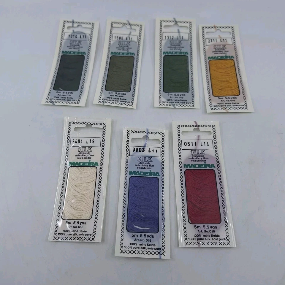 Madeira 100% Silk Embroidery Floss ~ 5.5 yards each ~ Lot of 6 Mixed Colors - Image 2 of 4