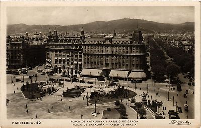 CPA Spain BARCELONA - Placa de Catalunya i Passeig de Gracia (304031)