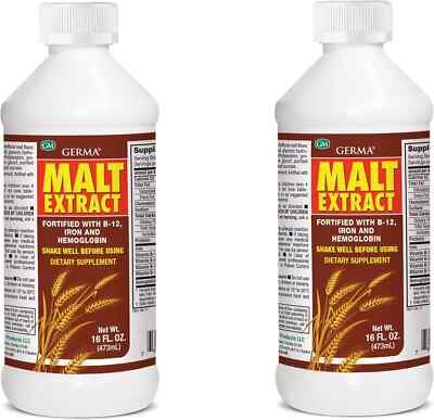Extracto De Malta 16 Oz. Con B12 Y Hemoglobina 2-Pack