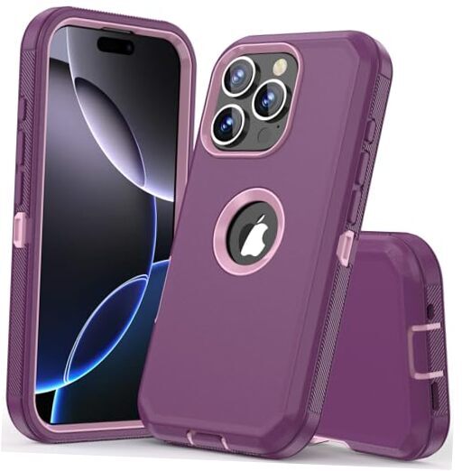 for iPhone 16 Pro Max Case Full Body Drop Protection Rugged Case Purple