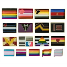 LGBTQ PRIDE FLAG PIN Gay Lesbian Bisexual Trans LGBT Lapel Hat Tack Enamel Badge