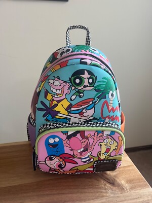 NWT Loungefly Cartoon Network Retro Collage Mini Backpack Rare new Checkered