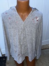 Disney Store Embroidered Tinkerbell Hooded Sweatshirt Full Zip Size XL