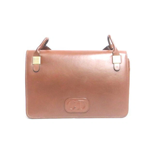 Sac bandoulière Christian Dior bandoulière CD cuir marron authentique